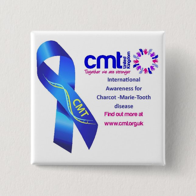 Awareness Month Ribbon Badge 2 Inch Square Button (Front)