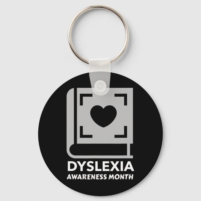 Awareness Month With Book And Heart  Keychain (Front)