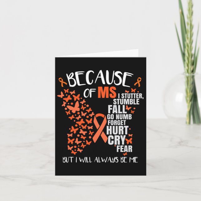 Awareness Multiple Sclerosis Butterfly  Card (Front)
