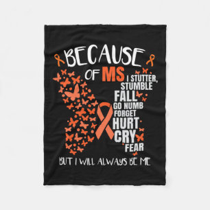 Awareness Multiple Sclerosis Butterfly  Fleece Blanket