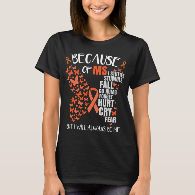 Awareness Multiple Sclerosis Butterfly  T-Shirt (Front)