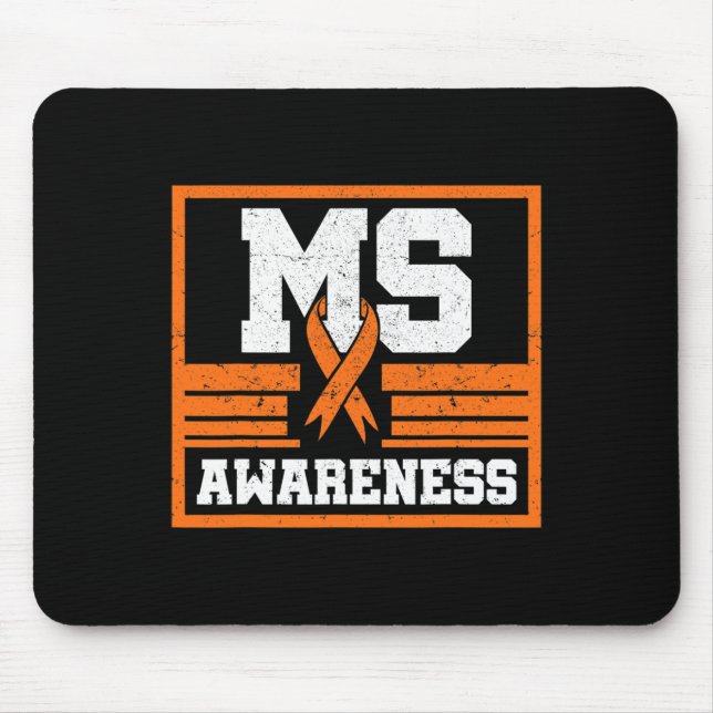 Awareness Multiple Sclerosis Orange Autoimmune Dis Mouse Pad (Front)