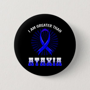 Awareness Neurological Sign Hemiataxia Blue Ribbon 2 Inch Round Button