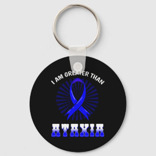 Awareness Neurological Sign Hemiataxia Blue Ribbon Keychain