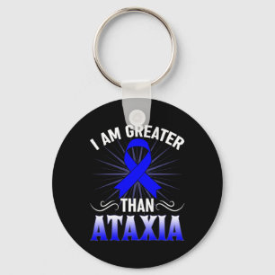 Awareness Neurological Sign Hemiataxia Blue Ribbon Keychain
