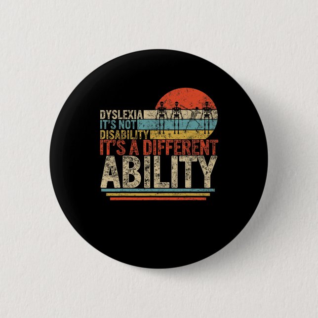 Awareness Not Disability Different Dabbing Skeleto 2 Inch Round Button (Front)