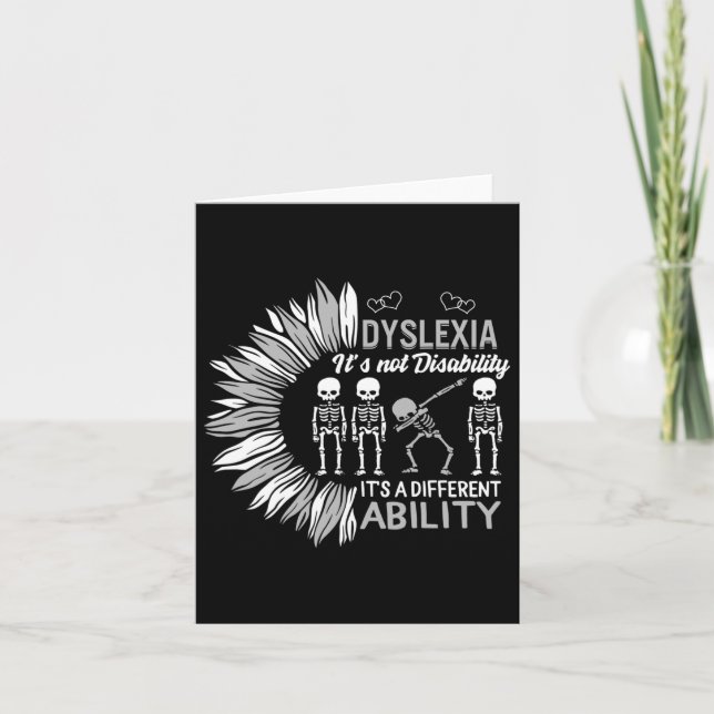 Awareness Not Disability Different Dabbing Skeleto Card (Front)