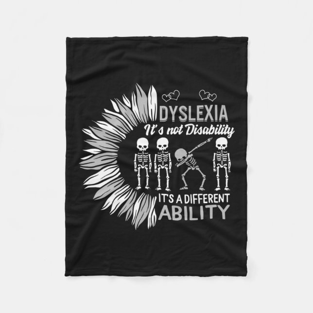 Awareness Not Disability Different Dabbing Skeleto Fleece Blanket (Front)