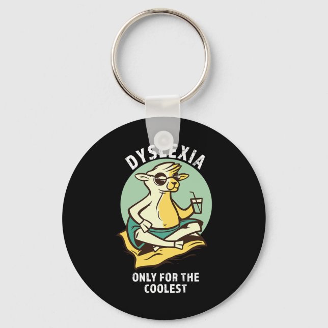 Awareness Only The Coolest Lama  Keychain (Front)