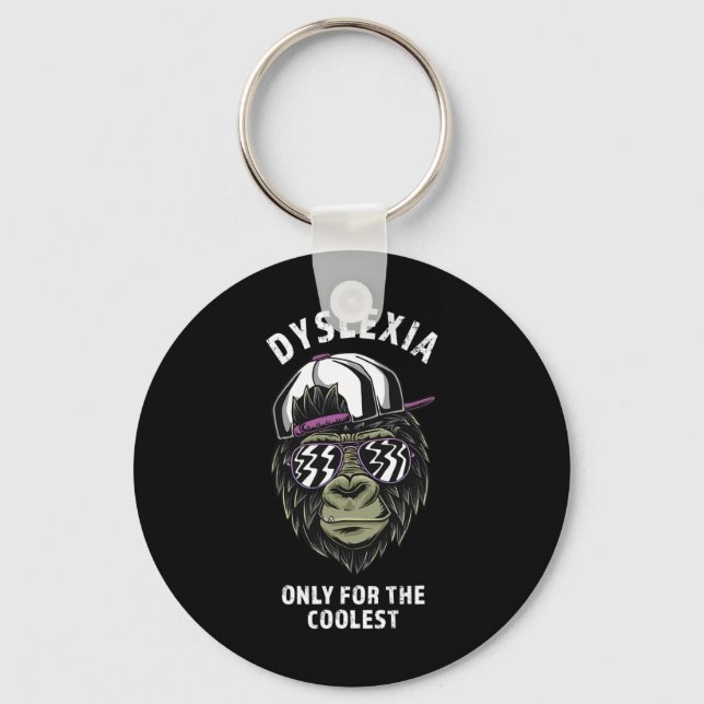 Awareness Only The Coolest Sungles Monkey  Keychain (Front)