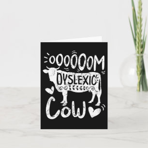 Awareness Oooom Dyslexic Cow Reading Learning Farm Card