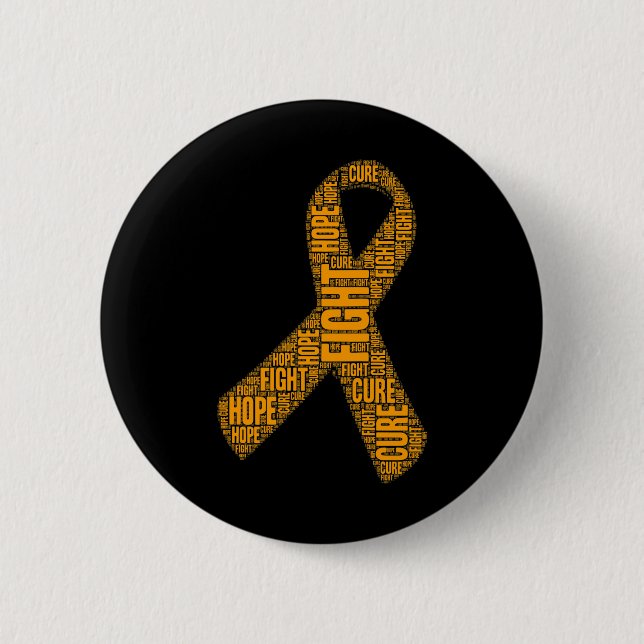 Awareness Orange Fight Hope Cure Ribbon  2 Inch Round Button (Front)