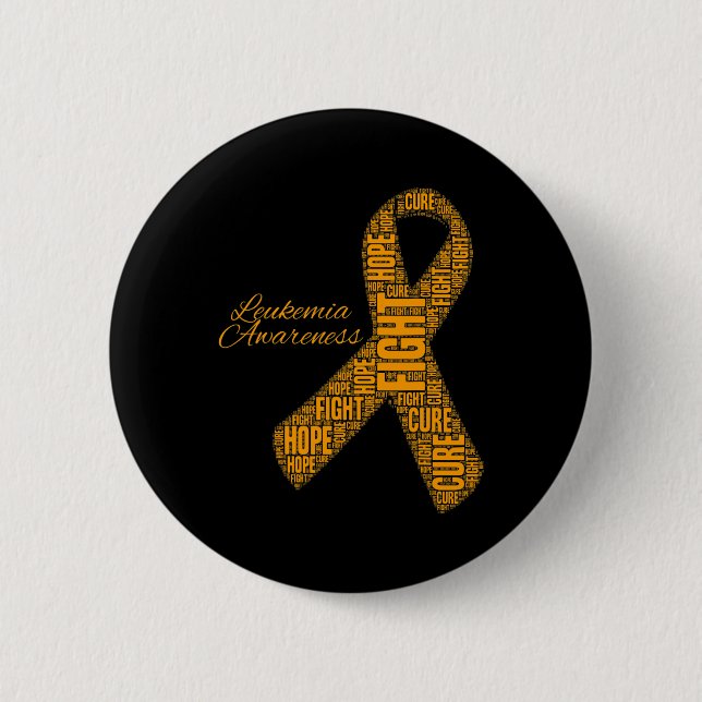 Awareness Orange Ribbon Fight Hope Cure  2 Inch Round Button (Front)
