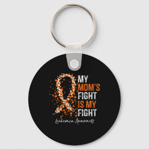 Awareness Orange Ribbon My Mom's Fight Is My Fight Keychain