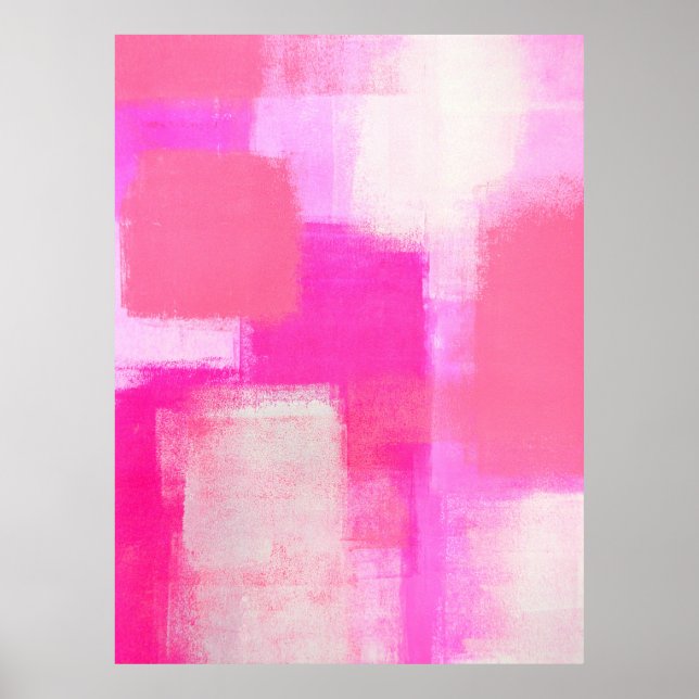 'Awareness' Pink Abstract Art Poster Print (Front)