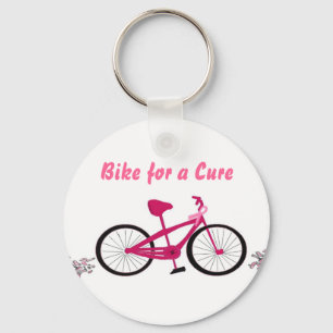 Awareness Pink Bicycle Keychain