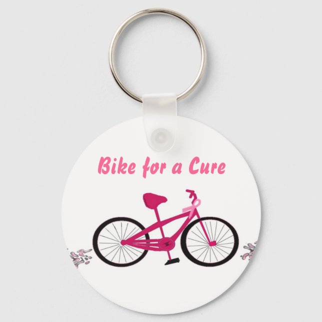 Awareness Pink Bicycle Keychain (Front)