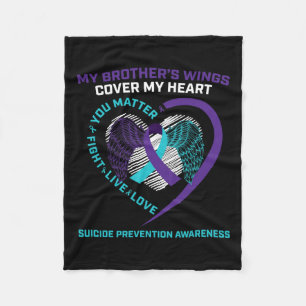Awareness Prevention Gifts Loving Memory Brother  Fleece Blanket