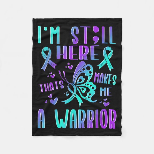 Awareness Prevention Support Survivor Month Design Fleece Blanket (Front)