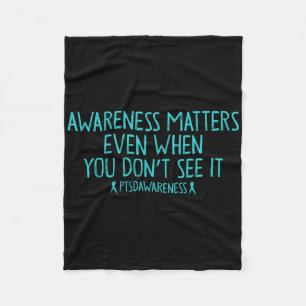 Awareness Problems Ptsd Veteran Trauma Survivor Wa Fleece Blanket