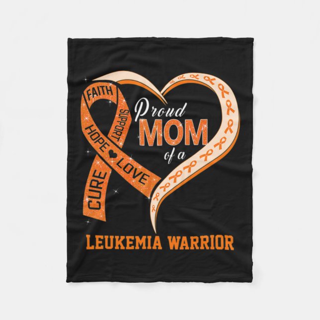 Awareness Proud Mom Of A Leukaemia Warrior 1  Fleece Blanket (Front)