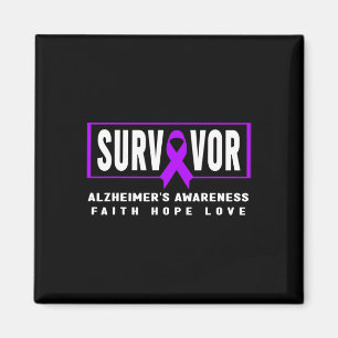 Awareness - Purple Alzheimerheimer’s Survivor Magnet
