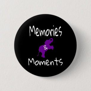Awareness Purple Elephant Support Memories Moments 2 Inch Round Button