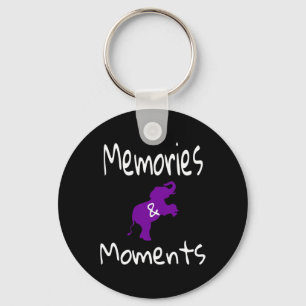 Awareness Purple Elephant Support Memories Moments Keychain