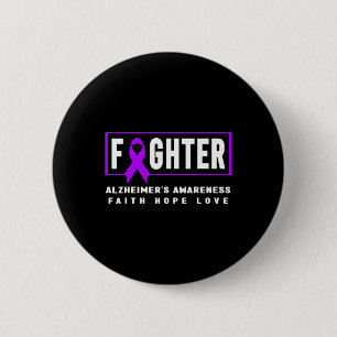 Awareness - Purple Heimer’s Fighter 2 Inch Round Button