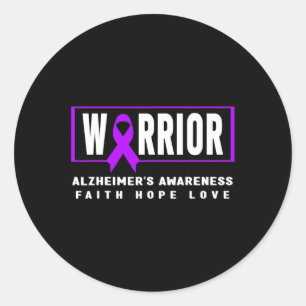 Awareness - Purple Heimer’s Warrior Classic Round Sticker