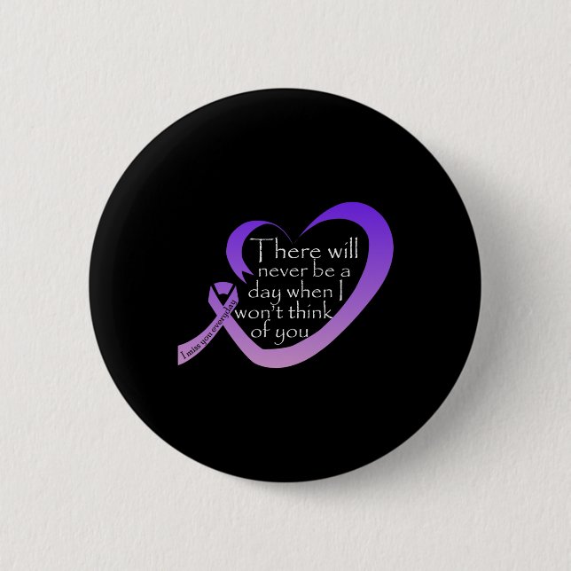 Awareness Purple Ribbon  2 Inch Round Button (Front)