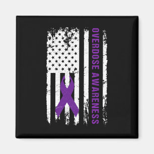 Awareness Purple Ribbon Addiction Recovery  Magnet