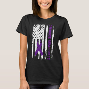 Awareness Purple Ribbon Addiction Recovery T-Shirt