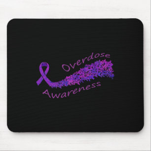 Awareness Purple Ribbon Butterfly Gift Mouse Pad