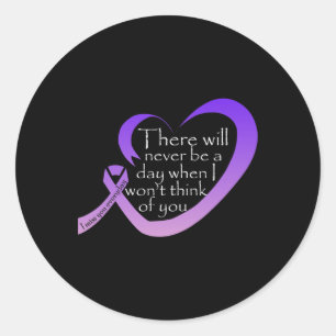 Awareness Purple Ribbon  Classic Round Sticker