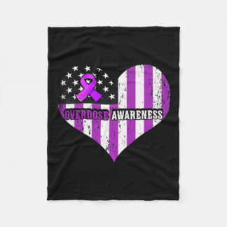 Awareness Purple Ribbon Drug Addiction Fleece Blanket