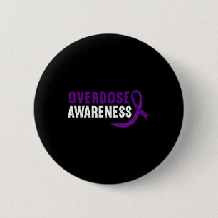 Awareness Purple Ribbon Drug Addiction Recovery 2 Inch Round Button