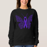 Awareness Purple Ribbon Fight Hope Cure Butterfly Sweatshirt<br><div class="desc">Awareness Purple Ribbon Fight Hope Cure Butterfly</div>
