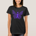 Awareness Purple Ribbon Fight Hope Cure Butterfly T-Shirt<br><div class="desc">Awareness Purple Ribbon Fight Hope Cure Butterfly</div>