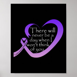 Awareness Purple Ribbon  Poster