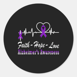 Awareness Purple Ribbon The End Of Heimer's Classic Round Sticker