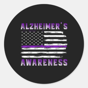 Awareness Purple Ribbon The End Of Heimers  Classic Round Sticker