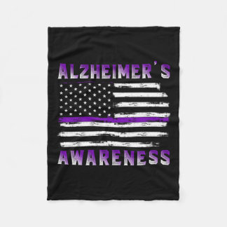 Awareness Purple Ribbon The End Of Heimers Fleece Blanket