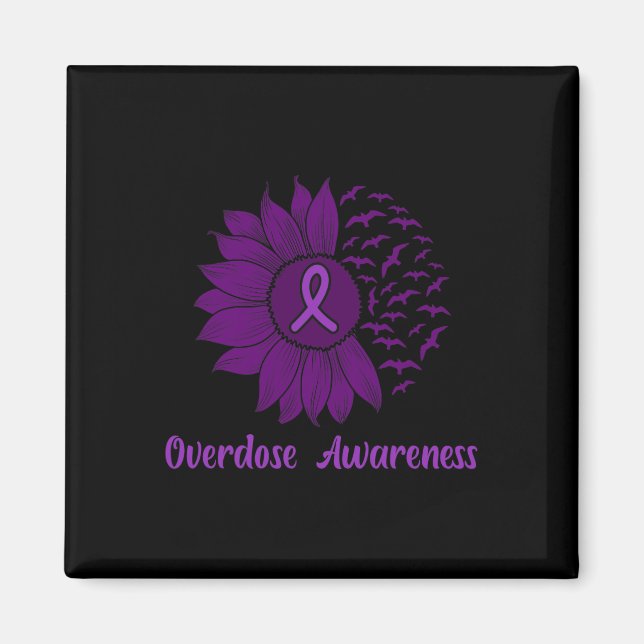 Awareness Purple Sunflower  Magnet (Front)