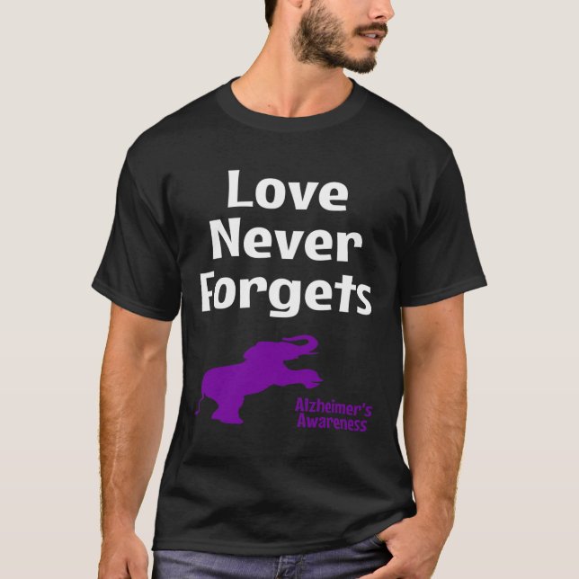 Awareness Purple Support Love Never Forgets  T-Shirt (Front)