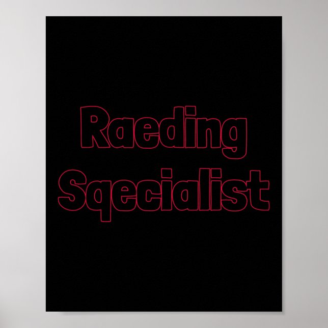 Awareness - Raeding Speqialist Funny Dyslexia  Poster (Front)