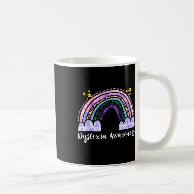 Awareness Rainbow Dyslexic Reading Therapy  Coffee Mug (Right)