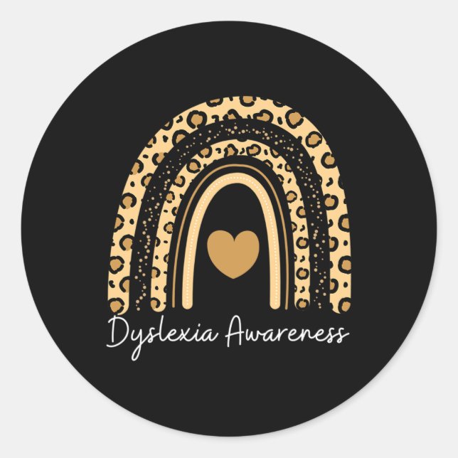 Awareness Rainbow Leopard  Classic Round Sticker (Front)