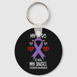 Awareness Remembrance Hero Is Now My Angel  Keychain