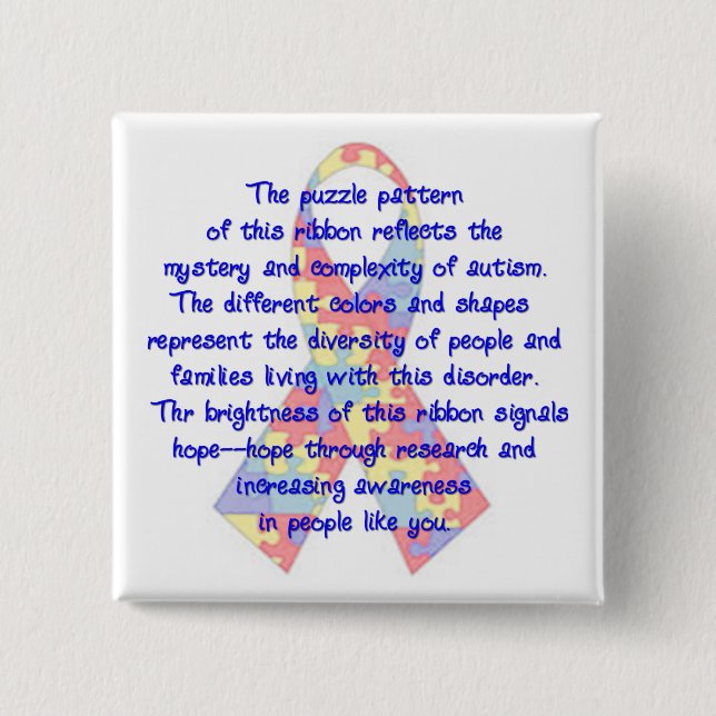 Awareness Ribbon 2 Inch Square Button (Front)